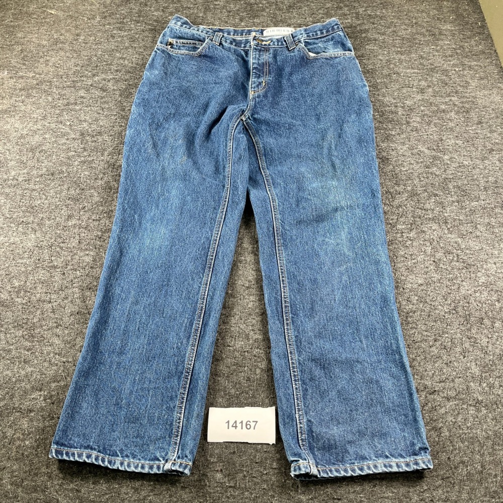 Carhartt FR Flame Resistant Work Dungaree Jeans Mens 34x30 Blue Cotton NFPA 2112